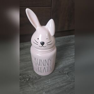 Rae Dunn Pink Bunny Treats Jar